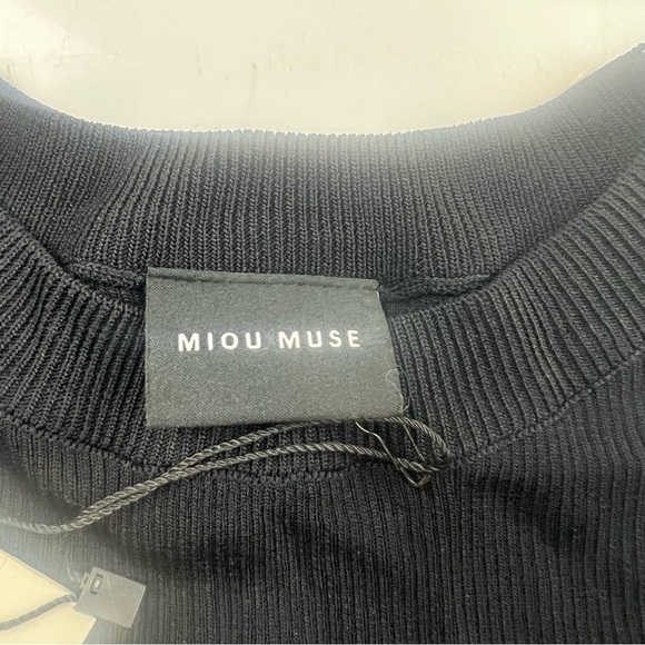 Miou Muse women’s  black long sleeve blouse S NWT L97-22 - Picture 7 of 7